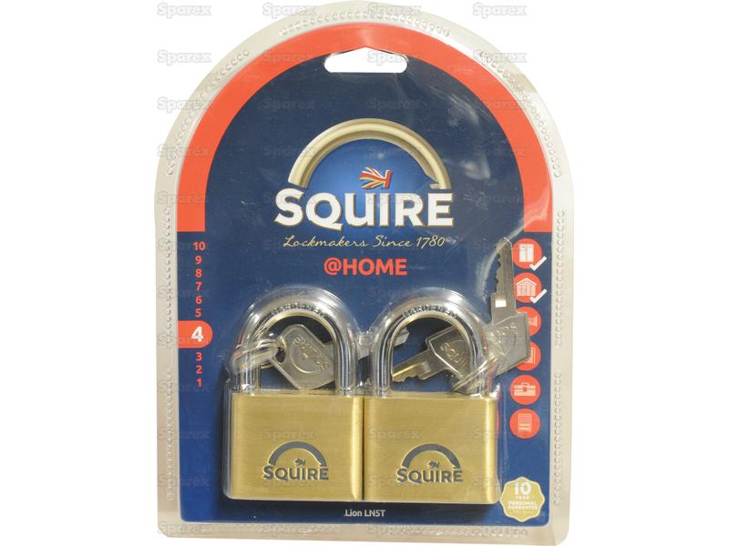 Squire Solid Brass Lion Range Padlock - Brass, Largura da estrutura em: 51mm (Classificação de segurança: 4) (S.26763)