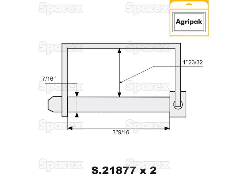 Cavilha Ø11mm x 90mm (2 un Agripak) (S.27618)