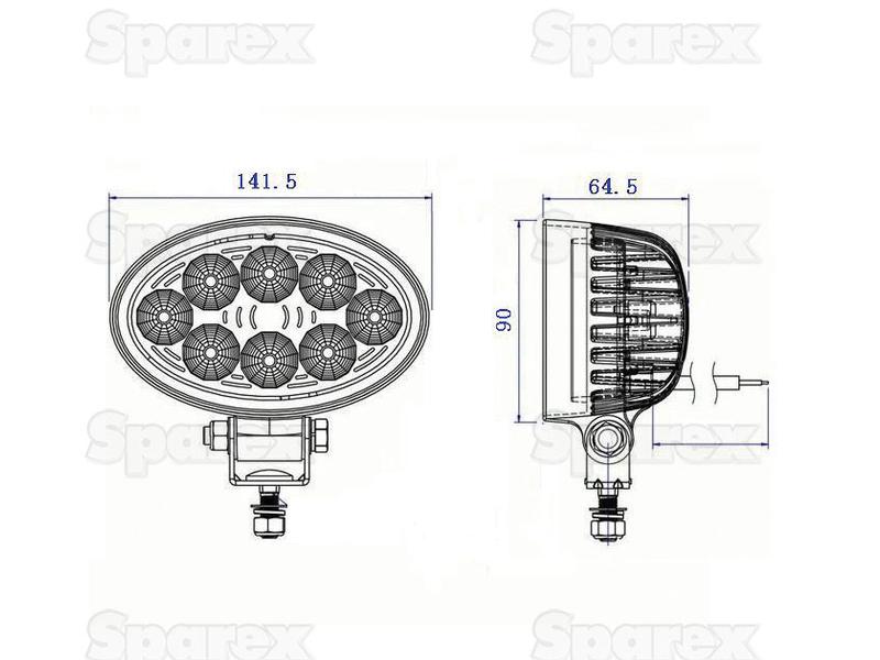 LED Farol, CISPR 25: Class 3, 2400 Lumens, 10-30V (S.28767)