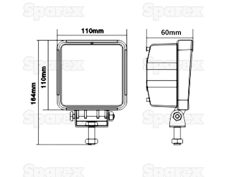 LED Farol, CISPR 25: Class 3, 4000 Lumens, 10-30V (S.28768)