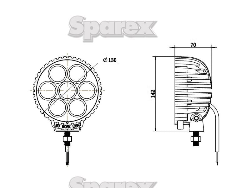 LED Farol, CISPR 25: Class 3, 3030 Lumens, 10-30V (S.28769)