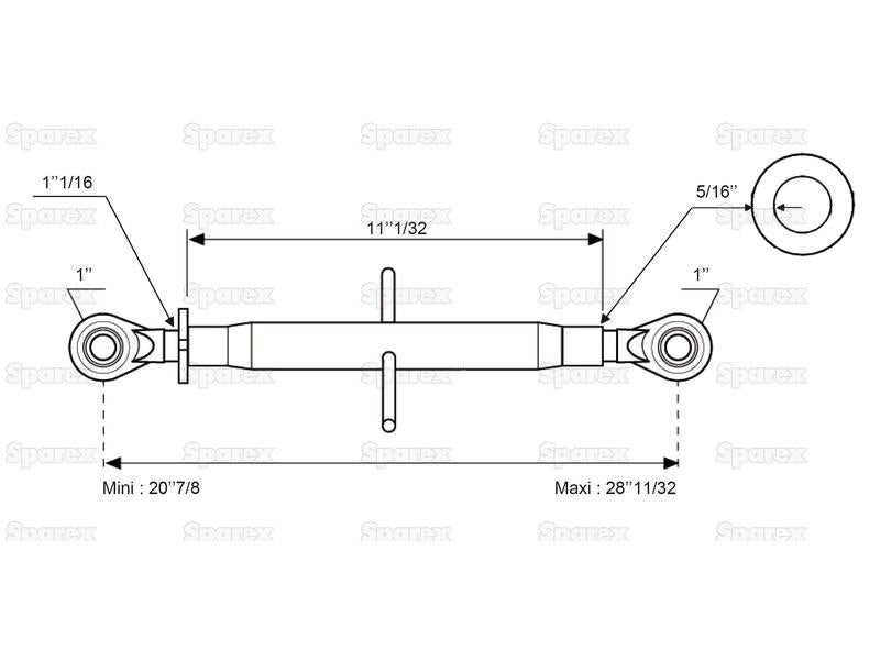 3º ponto (Cat.2/2) Comprimento minimo 530mm (S.28781)