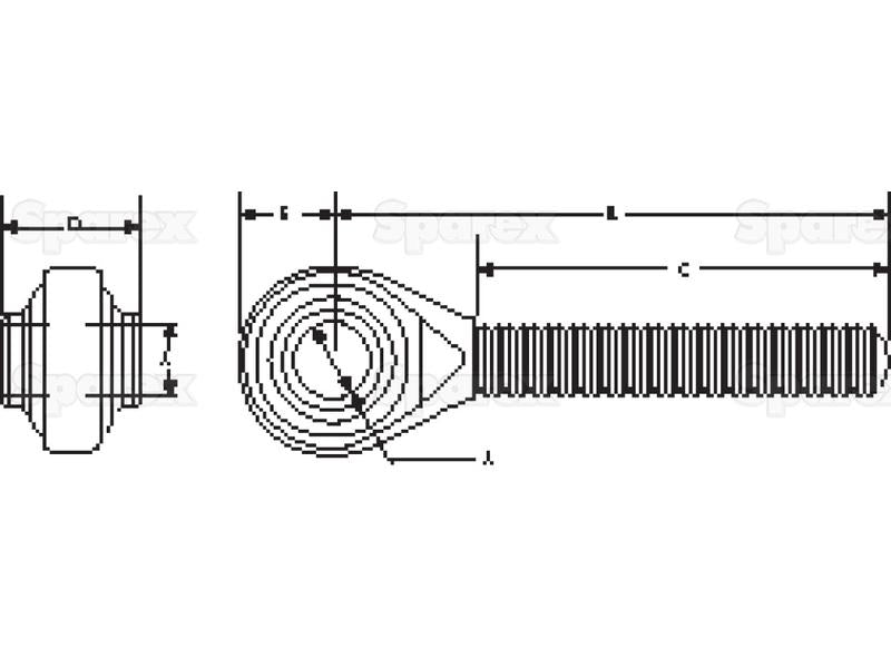 Olhal 3º ponto - 1 1/8'' UNC - Cat.1 (S.290)