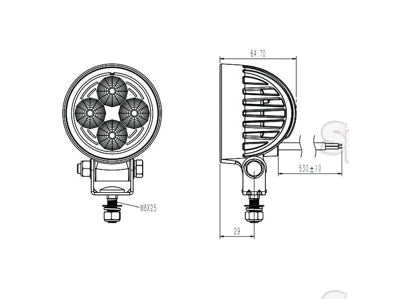 LED Farol, CISPR 25: Class 1, 900 Lumens, 10-30V (S.29319)