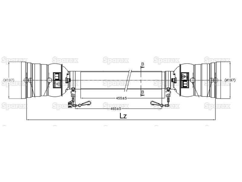 Protecção transmissão - Easylock homocinética, (Lz) Comprimento: 1010mm, Embalagem: Large. (S.29341)