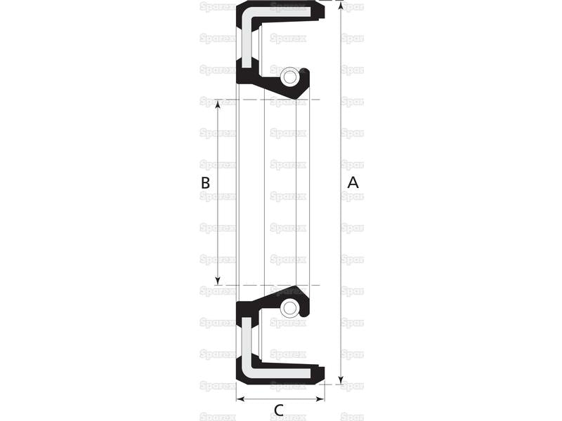 Retentor com sentido de rotação 2 3/8'' x 3 3/8'' x 1/2'' Lábio simples (S.2977)