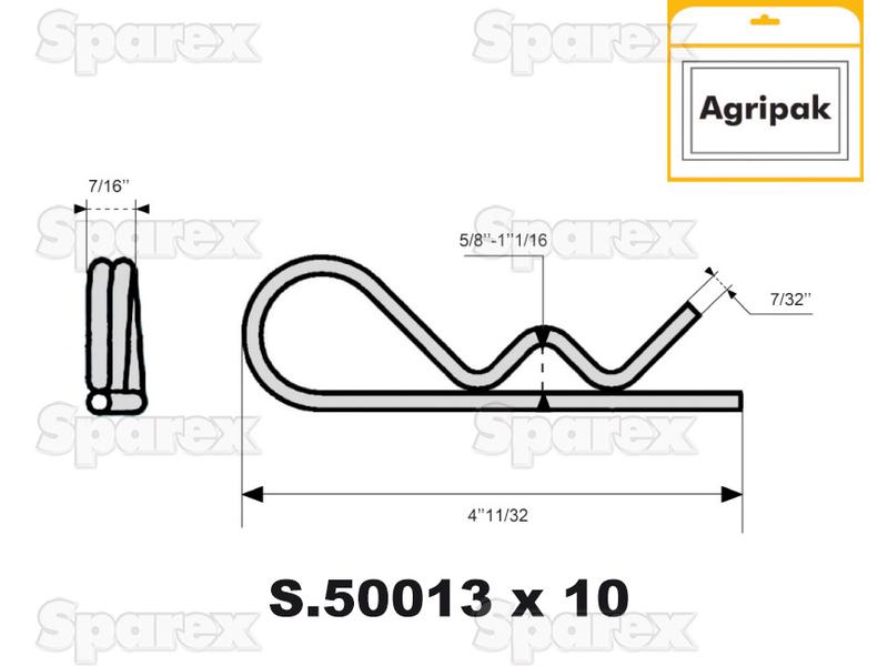 Cavilha R dupla Ø5mm x 110mm (S.30262)