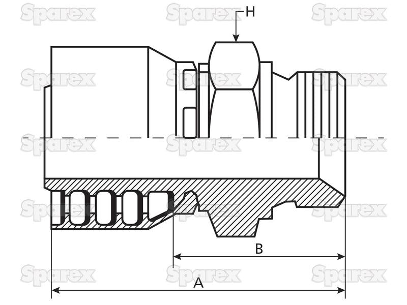 Parker BSP Racord 3/8'' x 1/4'' x 19'' Macho Direita (S.3110406)