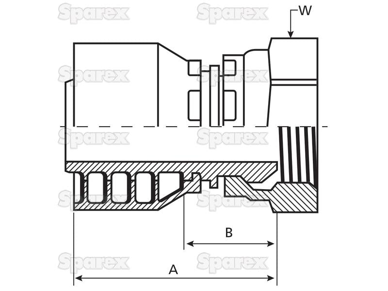 Parker BSP 60° Racord 1/2'' x 3/8'' x 19'' Fêmea Straight Swivel (S.3120608)