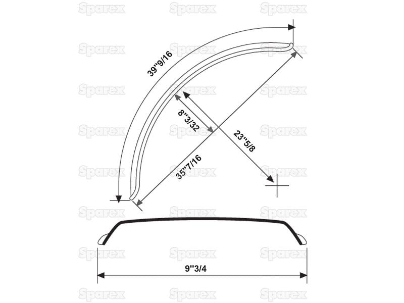 Guarda lamas, Comprimento: 1000mm, Largura: 265mm. (S.31513)