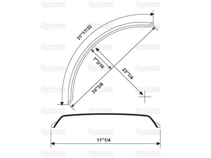 Guarda lamas, Comprimento: 900mm, Largura: 300mm. (S.31514)