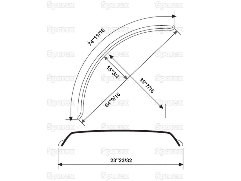 Guarda lamas, Comprimento: 1895mm, Largura: 620mm. (S.31521)