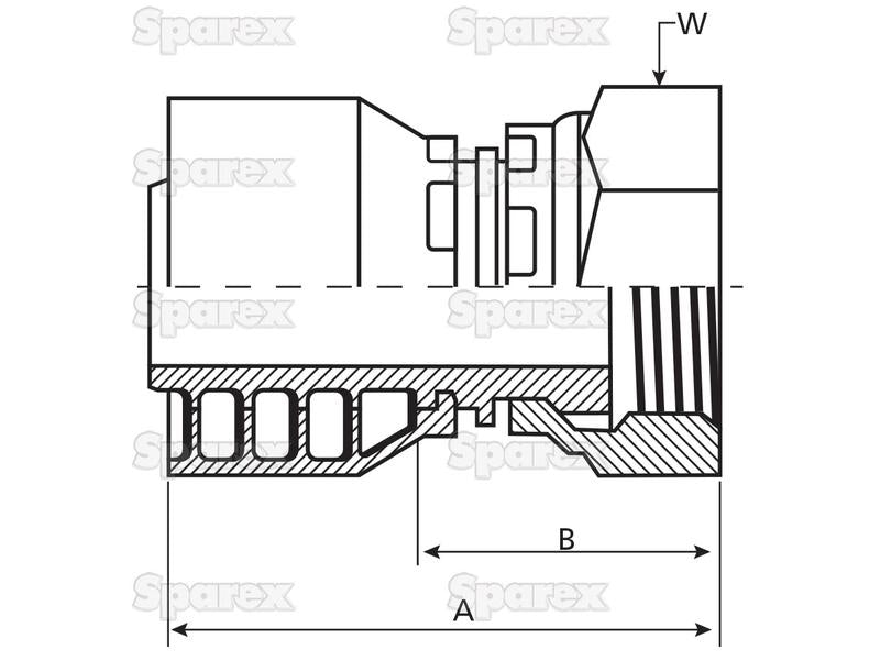 Parker BSP Racord 3/8'' x 3/8'' x 19 Fêmea Straight Swivel Flat Face (S.3160606)