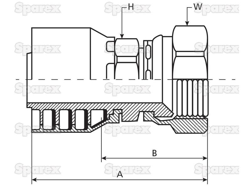 Parker JIC 37° Racord 1/4'' x 7/16'' x 20'' Fêmea Straight Swivel (S.3220704)