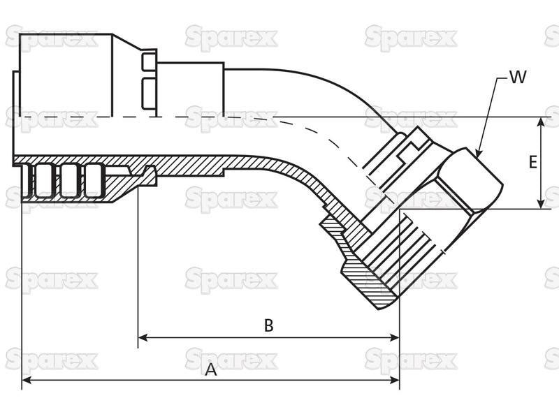 Parker JIC 37° Racord 1/4'' x 9/16'' x 18'' Fêmea 135° Swept Swivel (S.3240904)