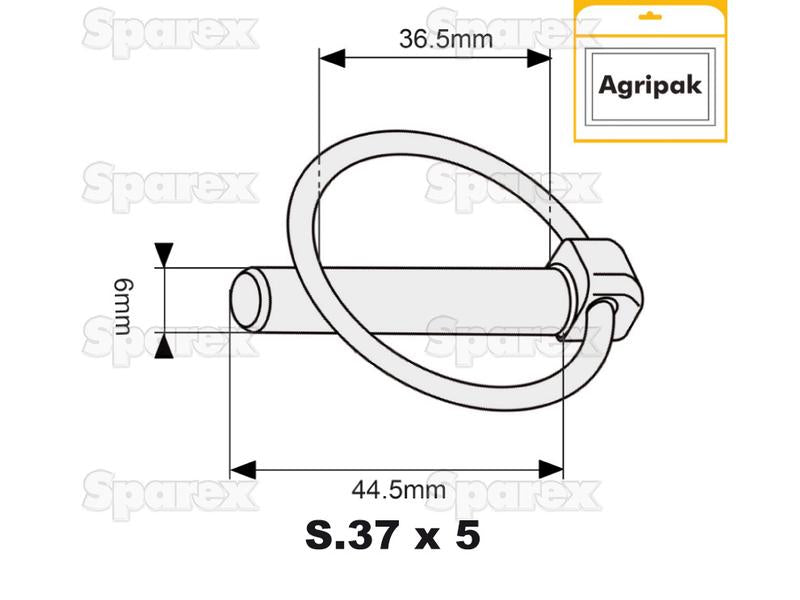 Cavilha de mola Ø6mm x 44.5mm (5 un Agripak) (S.3247)