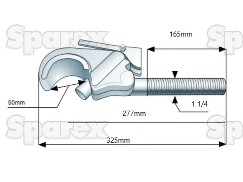 Gancho 3º ponto - Cat. 2, Tamanho da rosca: 1 1/4'' - Direito (S.33024)