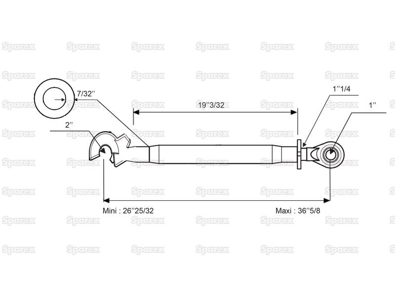 3º ponto (Cat.2/2) Comprimento minimo 680mm (S.33118)