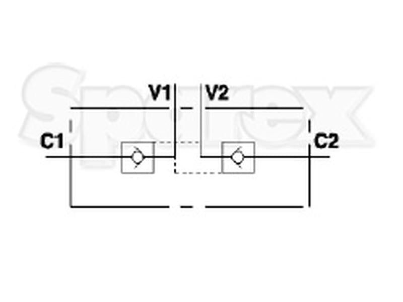 MARCHESINI Kit Suporte de linha da válvula de retenção piloto duplo hidráulico 3/8'' BSP (30 L/min Taxa de fluxo) (S.33137)