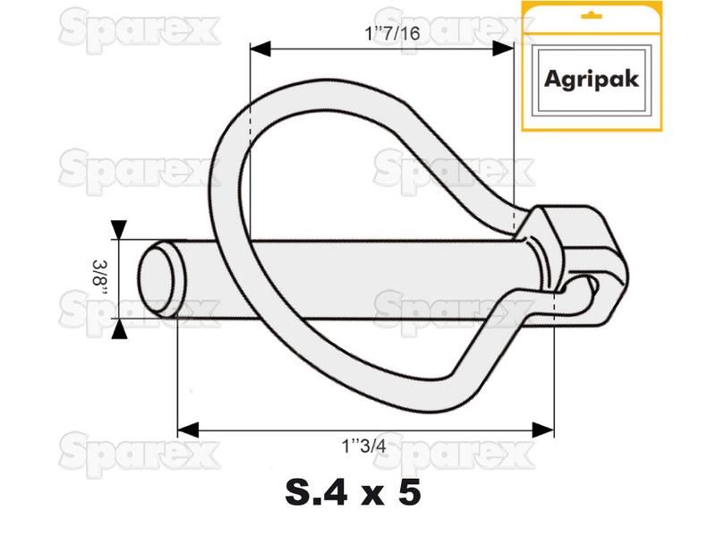 Cavilha mola tipo Pêra Ø9mm x 44.5mm (5 un Agripak) (S.3322)