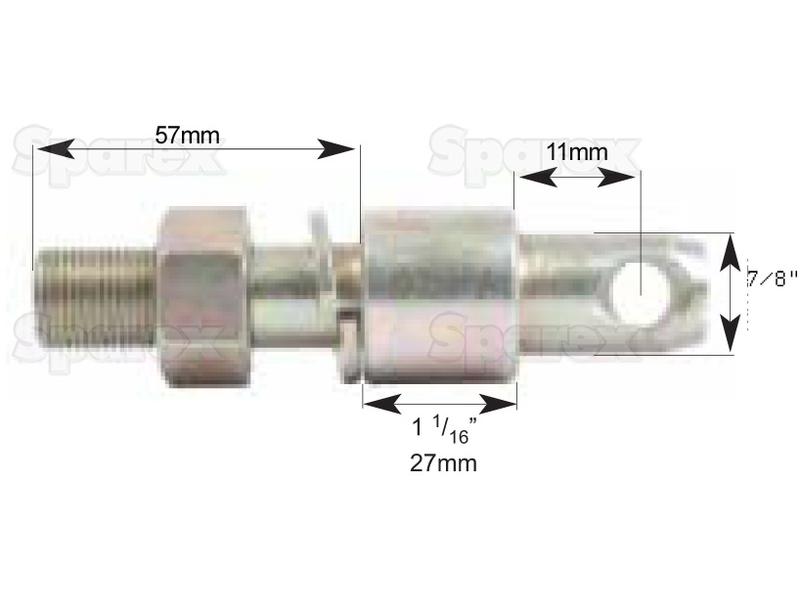 Cavilha 22x117mm, Tamanho da rosca 3/4''x38mm (S.3366)