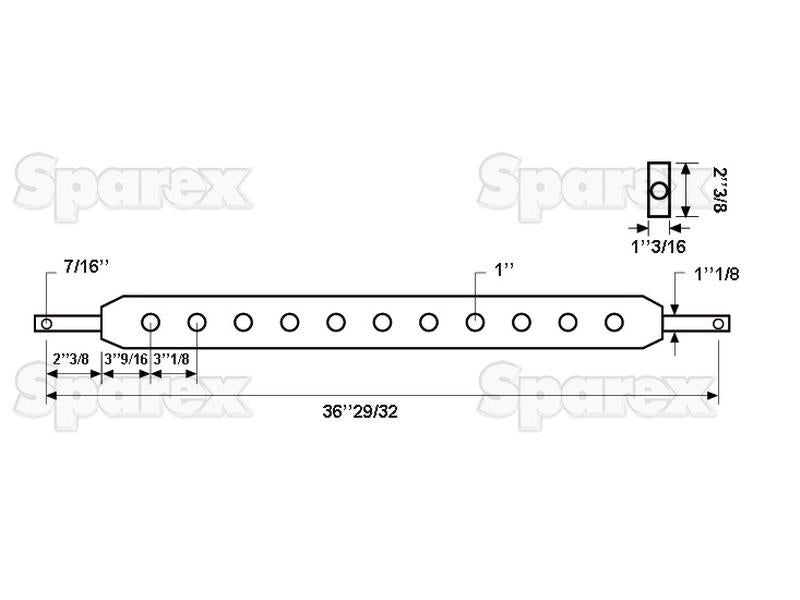 Barra estabilizadora (Cat. 2) Número de furos: 9, 937mm (S.3394)