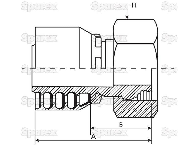 Parker Métrica Racord 1/4'' x M14 x 1.50 Fêmea Straight Swivel Heavy Series (S.3421404)