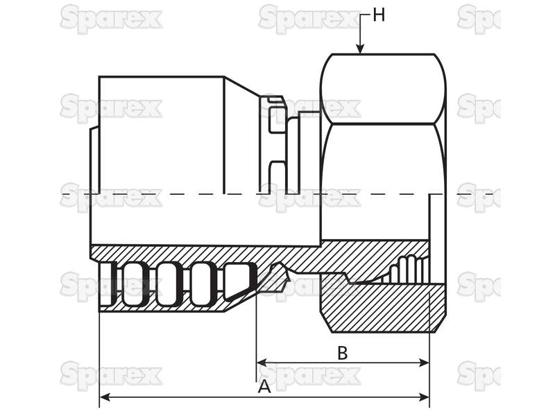 Parker Métrica Racord 3/8'' x M18 x 1.50 Fêmea Straight Swivel Heavy Series (S.3421806)