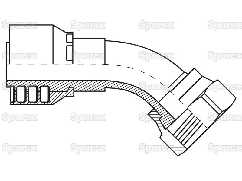 Parker Métrica Racord 5/16'' x M18 x 1.50 Fêmea 135° Swept Swivel Heavy Series (S.3441805)