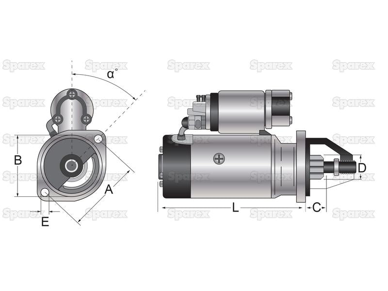 Motor de Arranque - 12V, 3Quilowatts (Mahle) (S.359840)