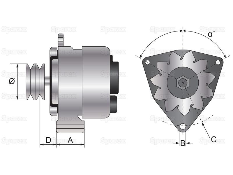 Alternador (Mahle) - 28V, 55 Amps (S.36084)