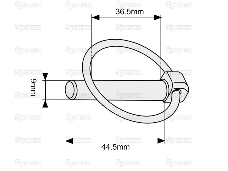 Cavilha de mola Ø9mm x 44.5mm (S.36)