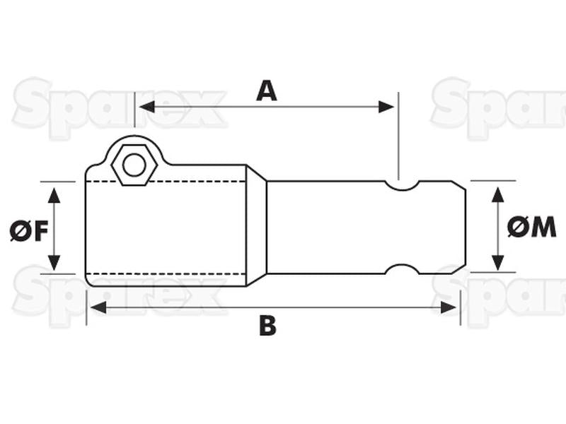 Adaptador PTO - Estria Femea 1 3/8'' - 6 x Male spline 1 3/8'' - 6 Com Quick Release Pin. (S.3737)