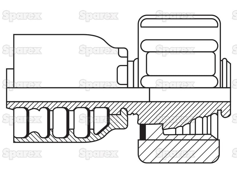 Parker métrica (Karcher) 1/4'' x M22 x 1.5 Fêmea Straight Swivel (S.3772204)