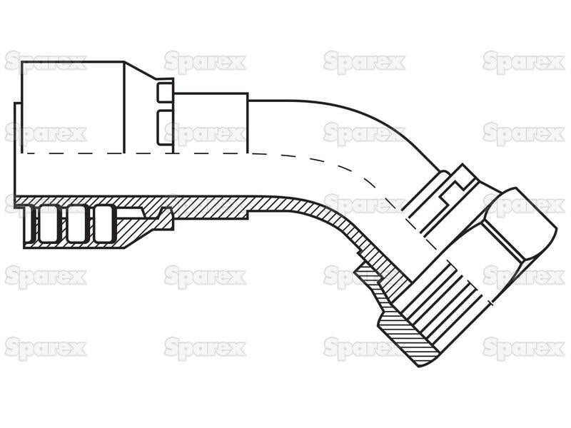 Parker ORFS Racord 1/4'' x 9/16'' x 18'' Fêmea 135° Swept Swivel (S.3870904)