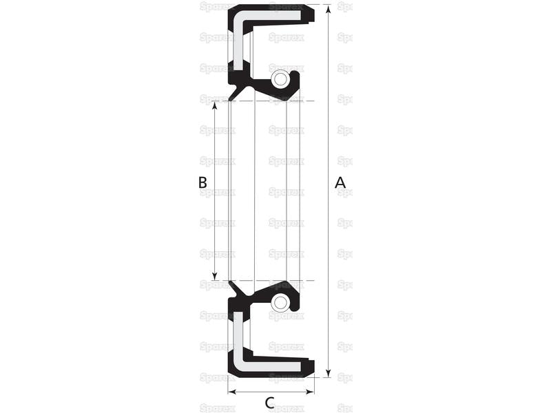 Retentor com sentido de rotação 2 5/8'' x 3 3/4'' x 5/8'' Lábio duplo (S.41548)