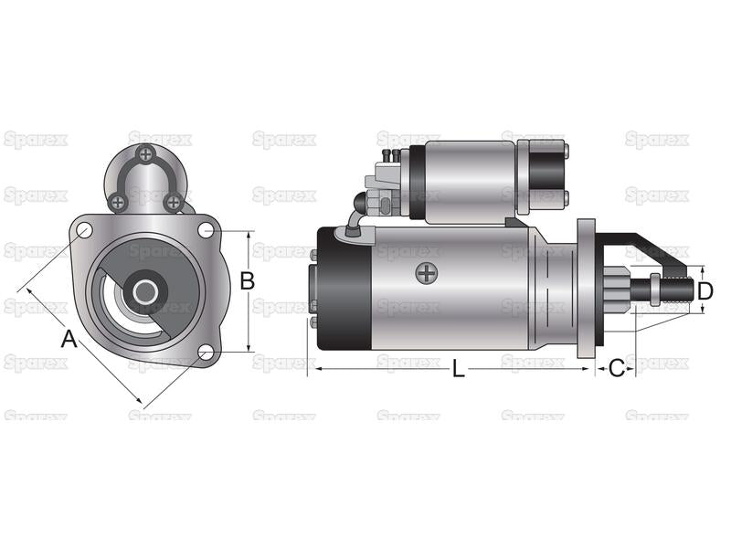 Motor de Arranque - 12V, 2.7Quilowatts (Sparex) (S.42992)