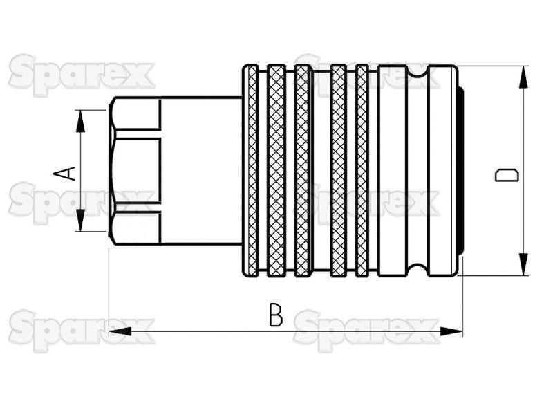 Sparex Conjunto de acoplamento de libertação rápida hidráulico Fêmea 1/2'' Tamanho corpo x 1/2'' BSP Rosca Fêmea (S.4411)