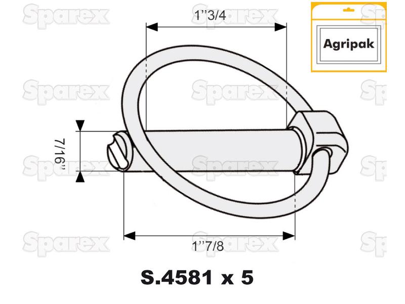 Cavilha de mola Ø11mm x 47mm (5 un Agripak) (S.4732)