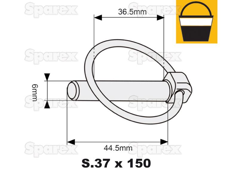 Cavilha de mola Ø6mm x 44.5mm (150 un Balde pequeno) (S.47)