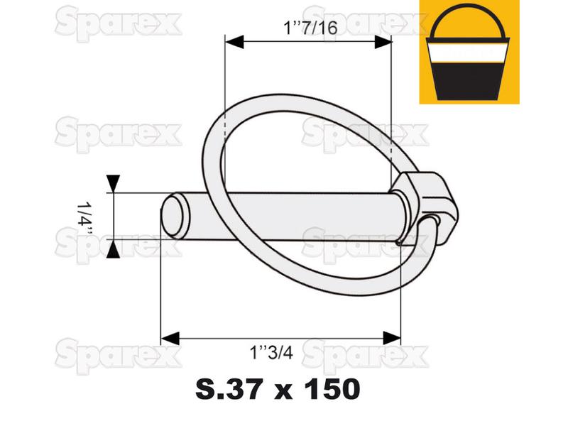 Cavilha de mola Ø6mm x 44.5mm (150 un Balde pequeno) (S.47)