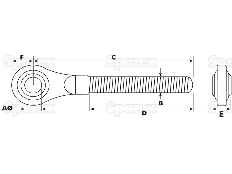 Olhal 3º ponto - 1 1/4'' UNC - Cat.2 (S.4916075)