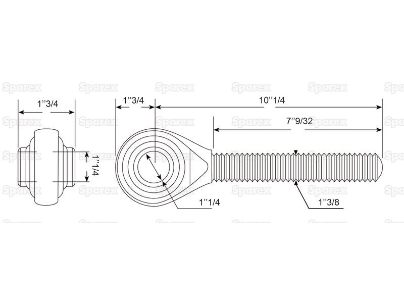 Olhal 3º ponto - 1 3/8'' UNC - Cat.3 (S.4951)