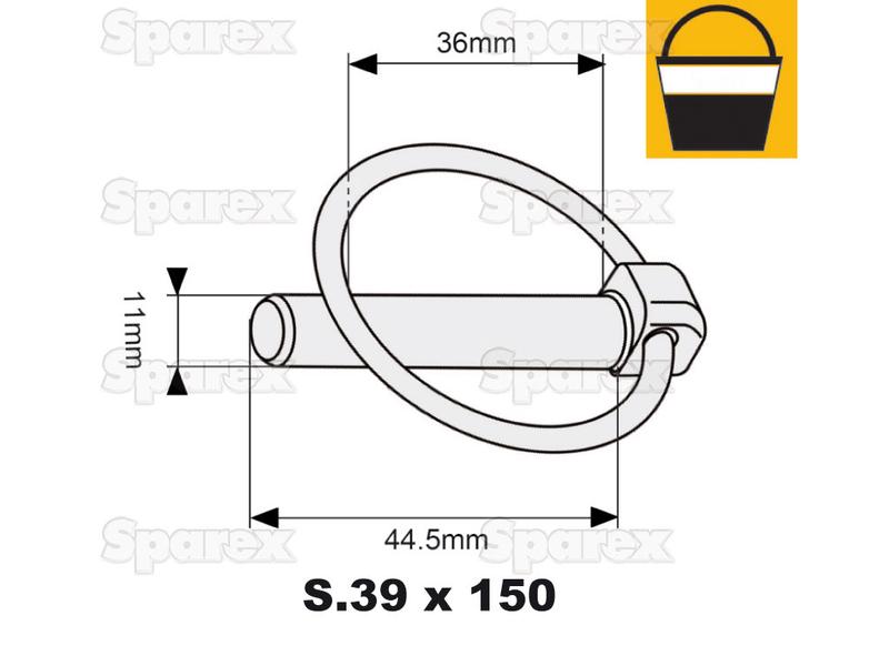 Cavilha de mola Ø11mm x 44.5mm (150 un Balde pequeno) (S.49)