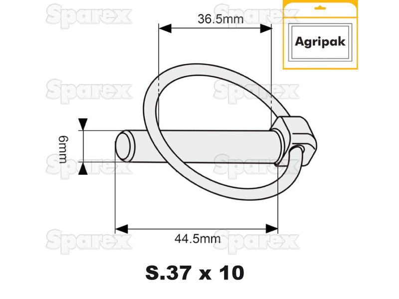 Cavilha de mola Ø6mm x 44.5mm (10 un Agripak) (S.5208)