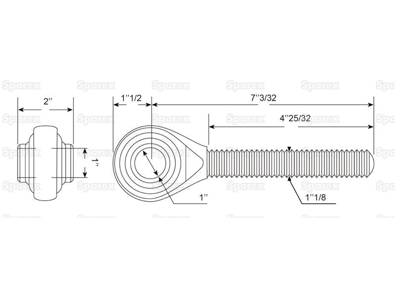 Olhal 3º ponto - 1 1/8'' UNC - Cat.2 (S.5407)