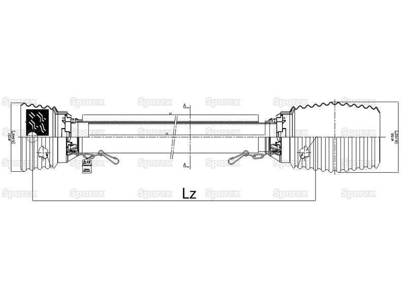 Protecção transmissão - Easylock, (Lz) Comprimento: 1360mm, Embalagem: Medium. (S.56519)