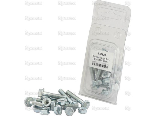 Serrated Flange Bolts, Tamanho: M6 x 30mm (S.56829)