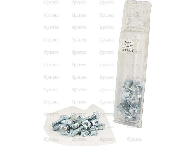 Serrated Flange Bolts, Tamanho: M8 x 30mm (S.56830)