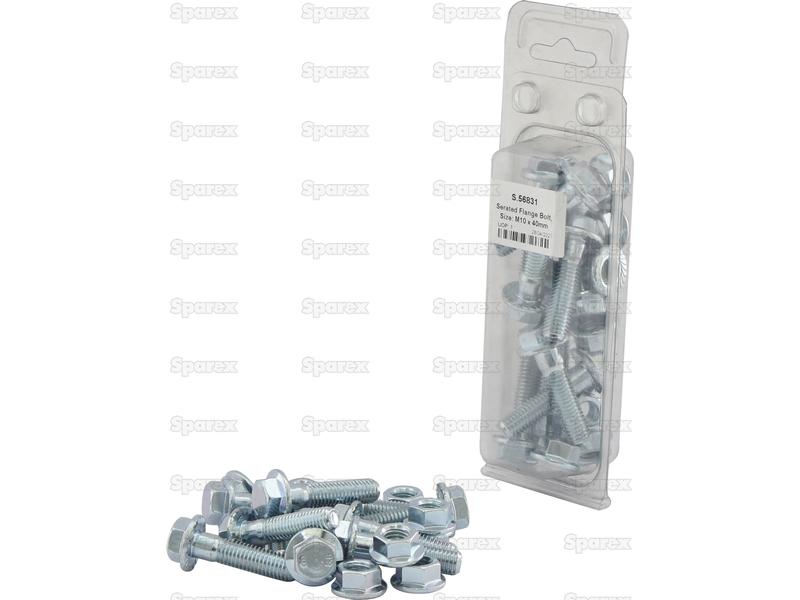 Serrated Flange Bolts, Tamanho: M10 x 40mm (S.56831)